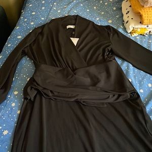 Size 10 (UK 14) The Fold London NWT black Arlington jersey dress